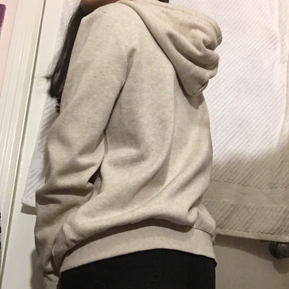 H&M Warm Beige Cream Tan White Hoodie with Zipper - Picture 3 of 4